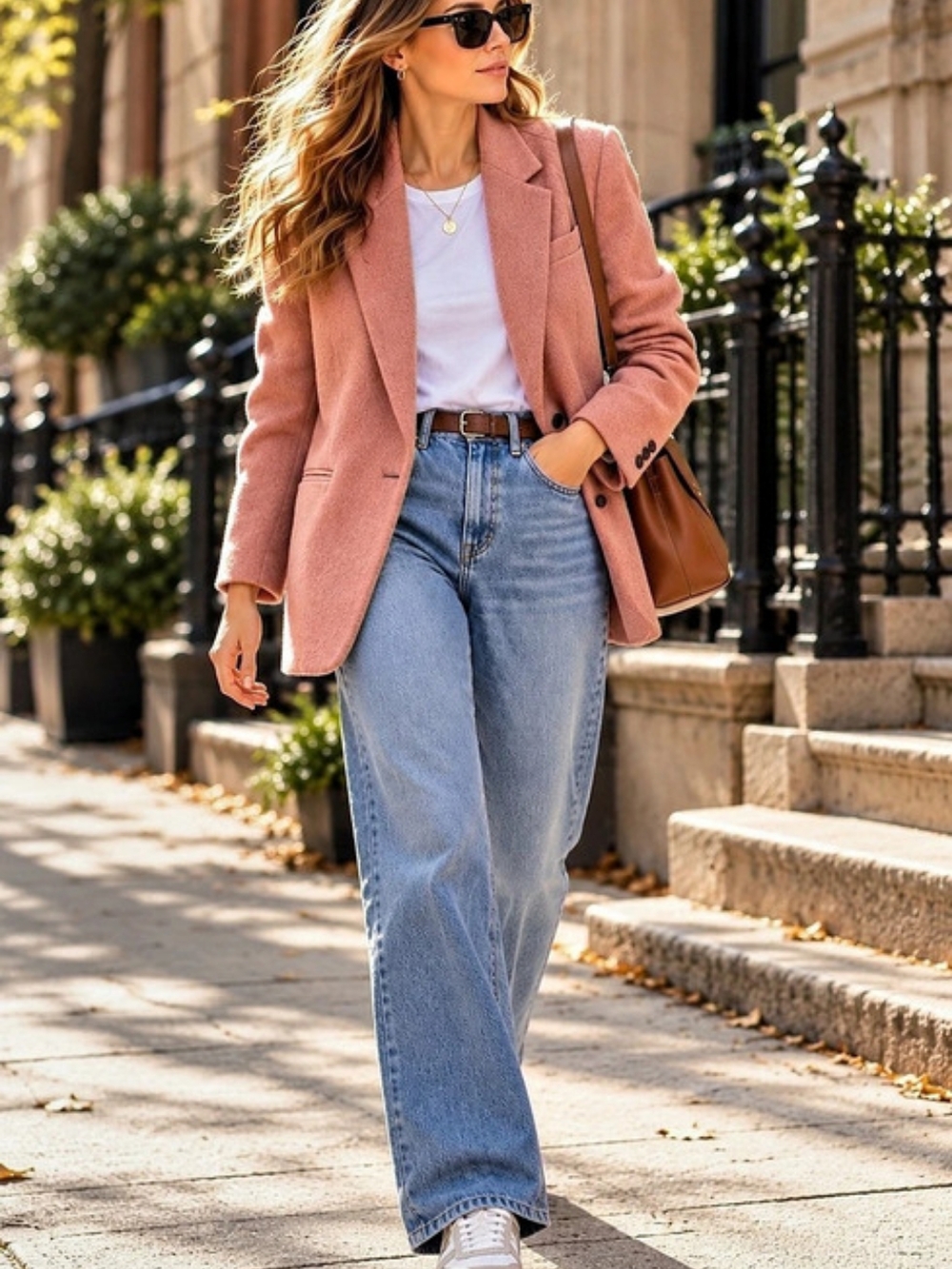 Vintage 90s DKNY Wool Angora Oversized Blazer Dusty Rose Size 10